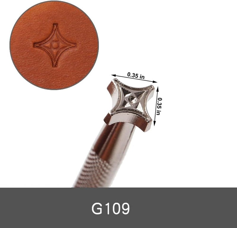 PANSHIYON Leather Stamps,2 Pcs Professional Leather Border Stamping Tools for Craft Working(109+84-92) - Image 2